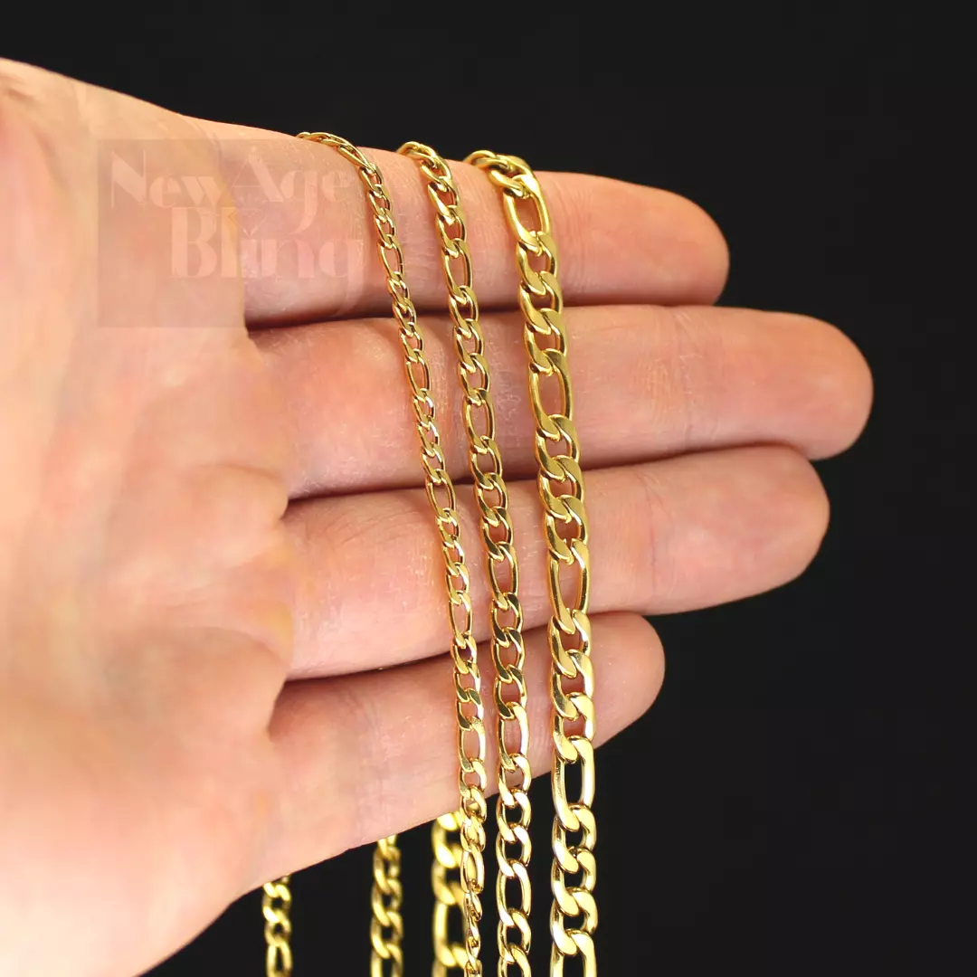 Figaro chain 18k gold cheap plated