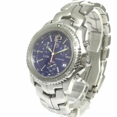 USED Excellent] TAG HEUER Link CT1110 Chronograph Quartz Blue Dial