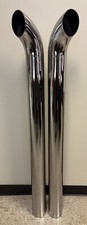 Chrome Stacks 4 Inch Curved Pipe 4"X50” Chrome Exhaust (Pair) Free Shipping!!