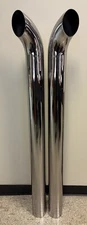 Chrome Stacks 4 Inch Curved Pipe 4"X50” Chrome Exhaust (Pair) Free Shipping!!