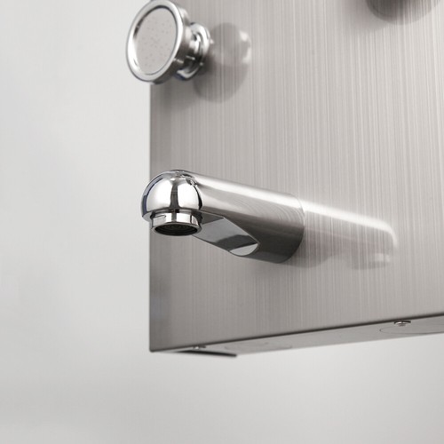Silver Brushed Nickel Faucet Bathtub LED Shower Screen Massage Nozzle Mixer Tap - Picture 22 of 43