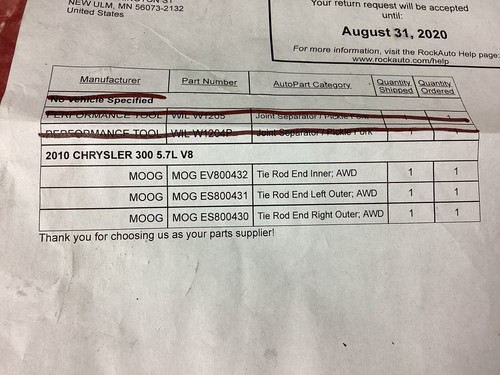 2010 Chrysler 300 5.7L MOOG EV800432 ES800431 ES800430 Tie Rod Inner / Outer R&L - Picture 9 of 9