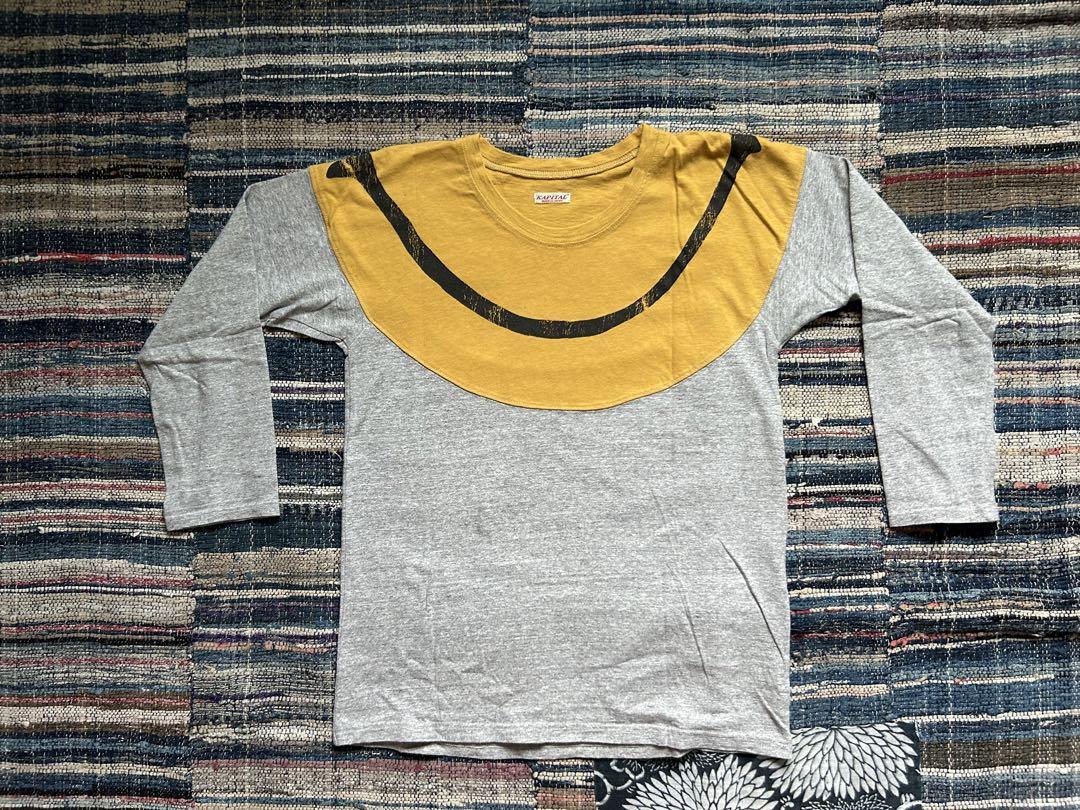 KAPITAL Smiley 3/4 Sleeve T-Shirt S Gray | eBay