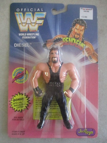 SEALED MOC 1994 WWF BEND-EMS DIESEL FIGURE BY JUST...