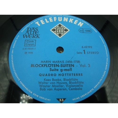 Quadro Hotteterre - Blockflöten - Suites pr flûte à bec vol.3 Marin Marais LP 19 - Imagen 4 de 4