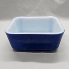Vintage 1920s McKee Fridgie Blue Milk Glass Glasbake? Small Refrigerator Dish
