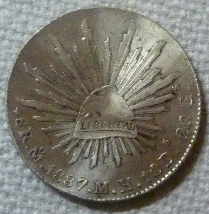 1887 Mo MH- MEXICO - 8 REALES - MEXICO CITY - SILVER CROWN - Image 3 of 4