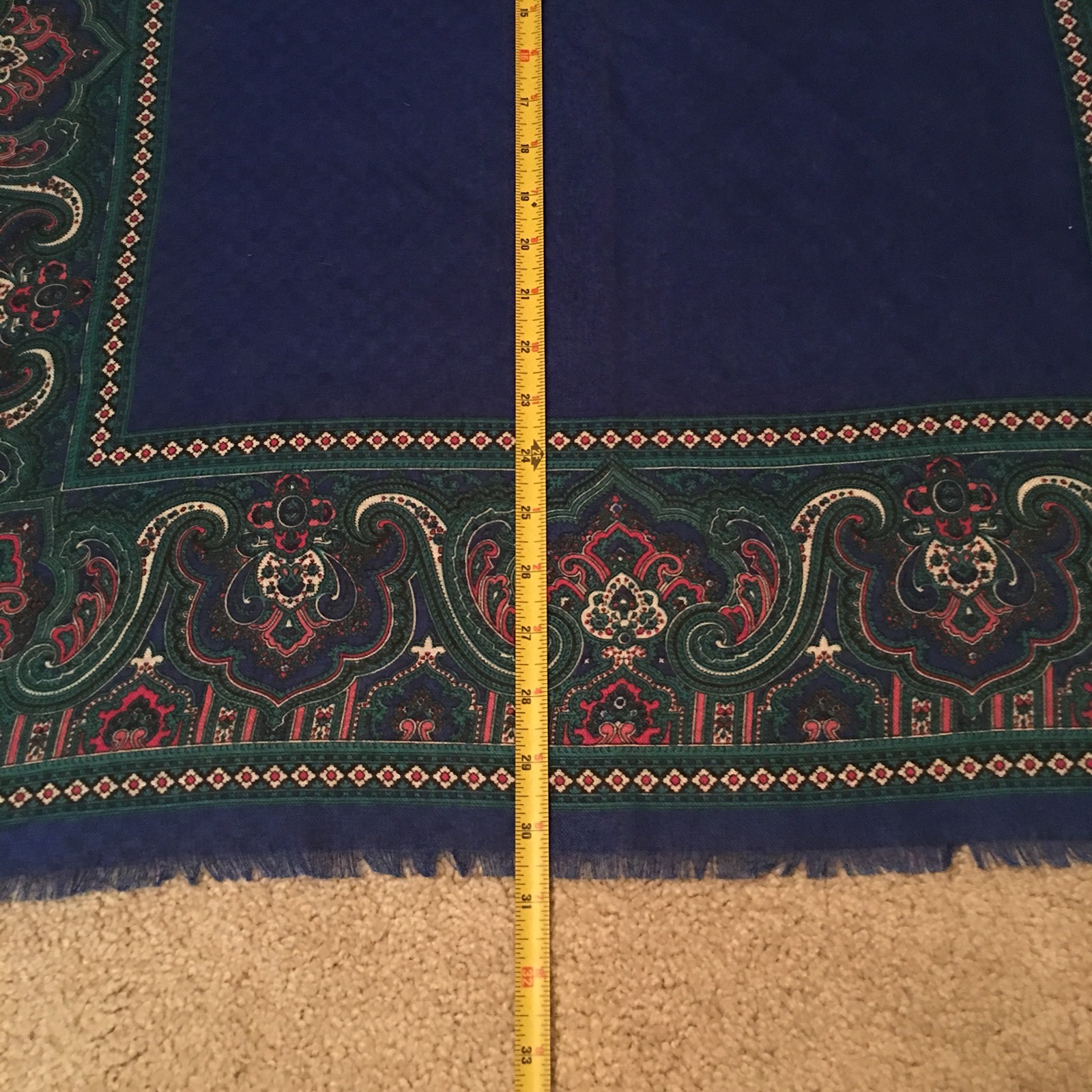 🥻Pretty Patterned Blue Square Scarf - image 5