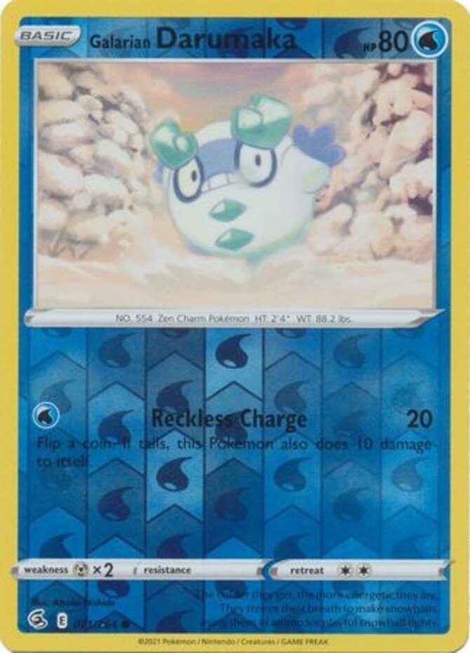 LP Pokemon Galarian Darumaka - 071/264 - Common - Reverse Holo Lightly Played Fu