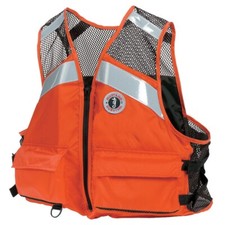 Mustang Industrial Mesh Flotation Vest USCG Type III PFD 42-50" Orange Large/XL