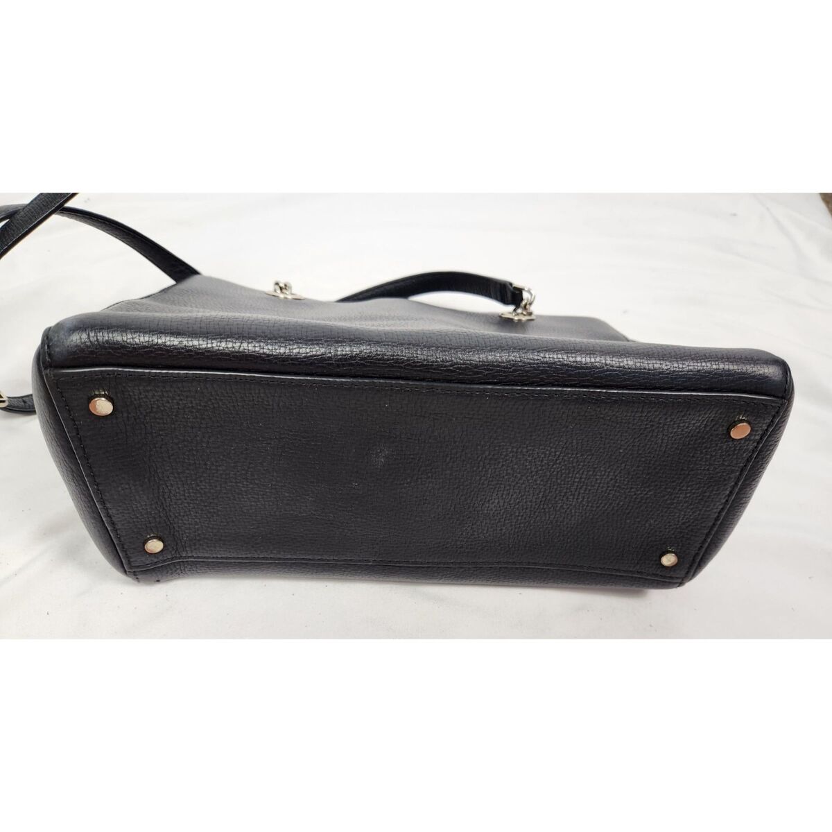 Kate Spade Black Pebbled Leather Silver Chain Handle Satchel Kate Spade Black Pebbled Leather Silver Chain Handle Satchel