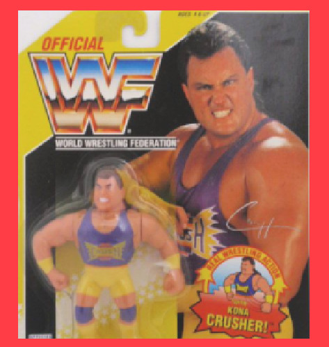 Hasbro Crush Figure 1993 Yellow card WWF WWE Wrest...