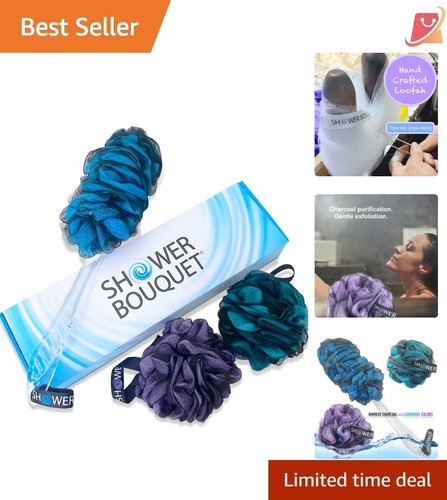 Exquisite Charcoal Loofah Sponge Set - Relaxing Bath Essentials for All