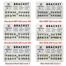 10 kits  Orthodontic Brackets Mini/Standard MBT/Roth 022 Hooks 3 4 5 / 3