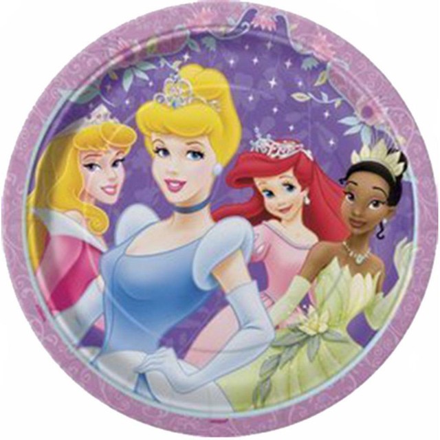Disney Princess Glow Lunch Dinner Plates Birthday Party Supplies 8 Count New eBay