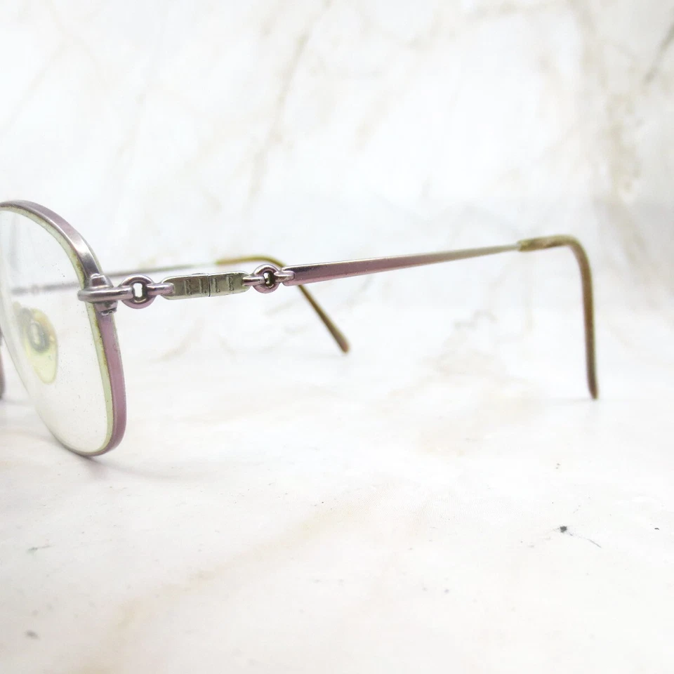 Marco de gafas Elle para mujer de metal dorado rosa borde completo forma ovalada 52-18-135 Foto 2 de 4