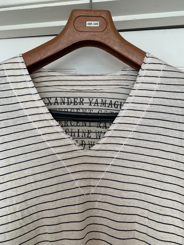 ALEXANDER YAMAGUCHI STRIPED COTTON WIDE DRESS SIZE L NWOT - Picture 2 of 5