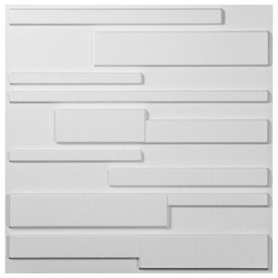 Pvc 3d Wall Panels 13 Pack Water Proof Cuttable White Brick Design 19 7 X19 5414344639737 - 3d Wall Texture Panels