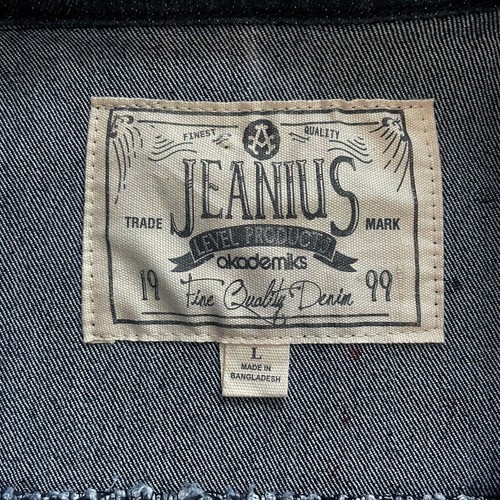 Giacca di jeans Akademiks Jeanius uomo vernice grafite schizzata, taglia L - Foto 6 di 6