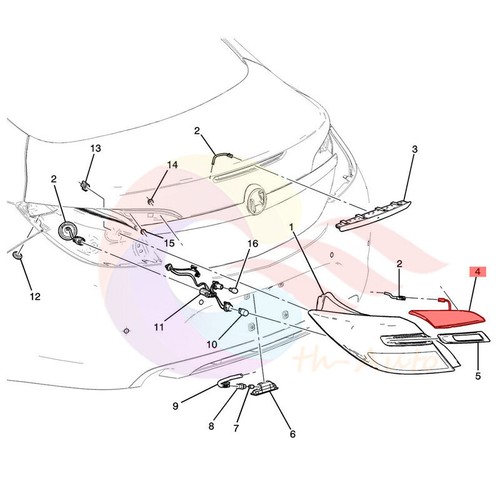 Conjunto de lámpara de freno de luz trasera LED interior izquierdo para Buick Regal/Regal GS 2014-17 - Imagen 11 de 23