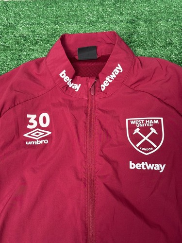 West Ham United FC Umbro Tracksuit Top Jacket | Mens Adult Large Football Top - Picture 2 of 10