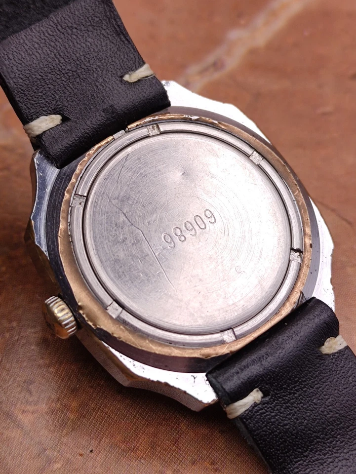 复古手表 Raketa 2609 NP 机械男士苏联手册苏联 80 年代皮革  — 第 3/4 张图片