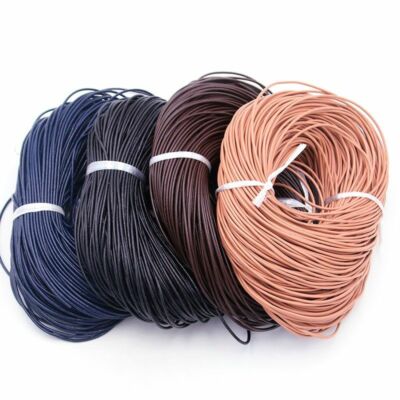 2/5M Cow Leather Round Thong Cord DIY Bracelet Rope String for Jewelry Making# 2/5M Cow Leather Round Thong Cord DIY Bracelet Rope String for Jewelry Making#