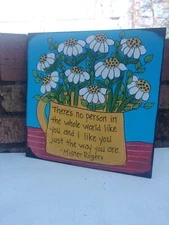 Fred Rogers Quote Painting, 10 x 10 wood panel - Like you just they way you are