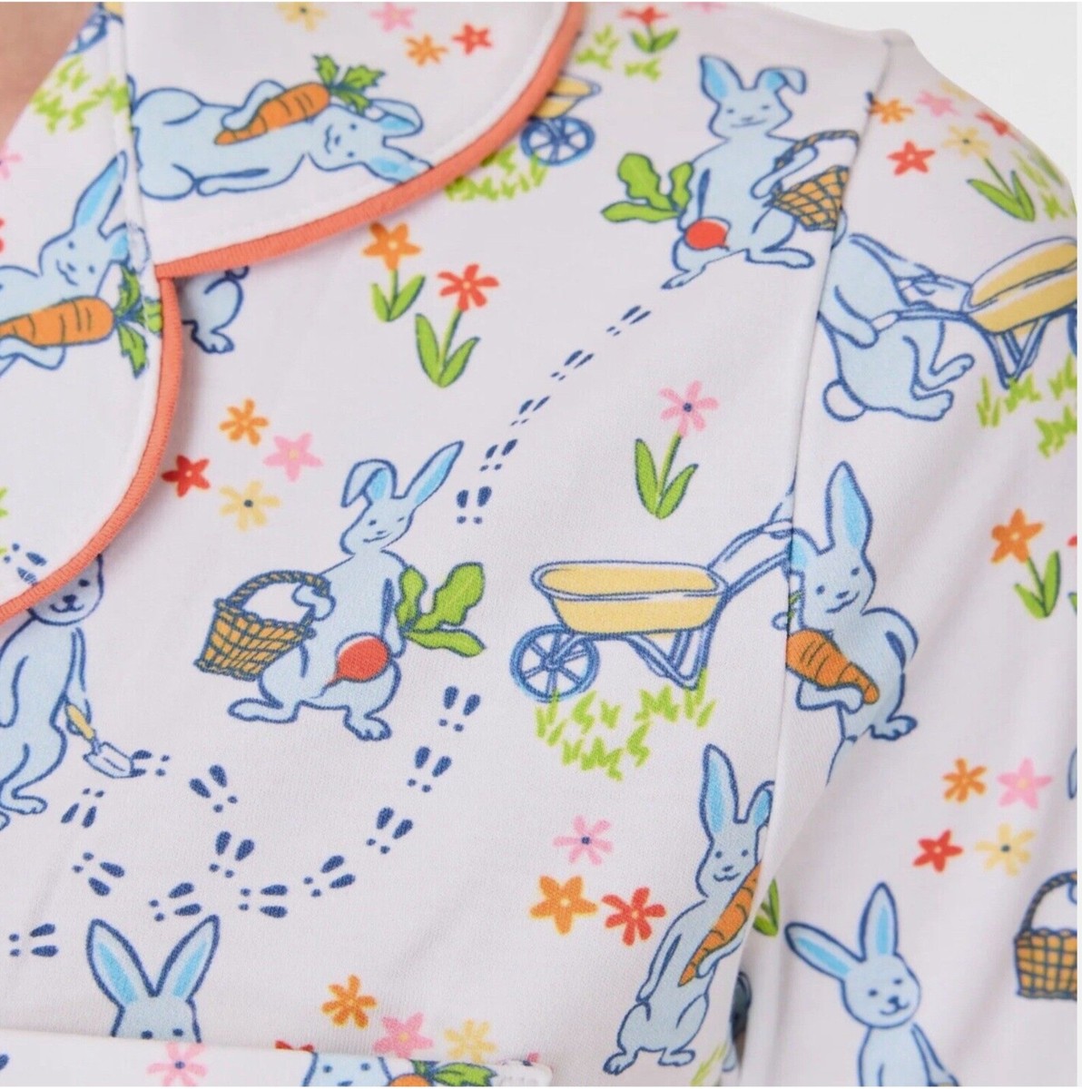 ★SPAO★ Panty Rabbit Panty Rabbit Short Sleeve Pajamas BLUE Roller Rabbit X LoveShackFancy Blue Pastiche De Monkey Polo