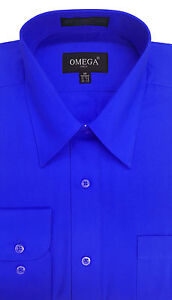 NEW MENS Royal Blue Long sleeve Dress Shirts ALL Sizes, Length | eBay