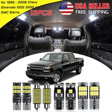 White Led Interior Lights Package Kit For 1999 - 2006 Chevy Silverado 1500 2500
