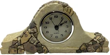 New Cute, Gorgeous & Elegant 8.5”x4” Stone Look Quartz Table/Shelf/Desk Clock