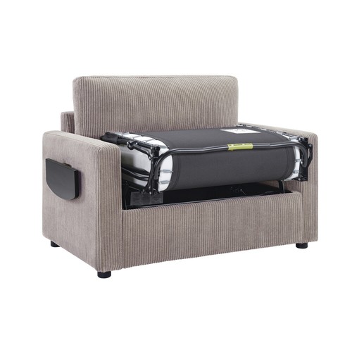 Twin Size Sofa Bed 47.2" Sleeper Sofa Loveseat Sofa w Foldable Mattress - Picture 12 of 24