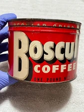Boscul Red Metal Coffee Can One Pound Camden NJ  (Read)