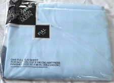 VTG LADY PEPPERELL LIGHT BLUE  FULL FLAT SHEET No Iron Muslin New in Pkg