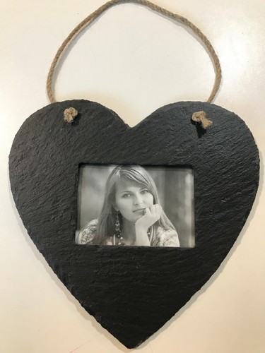 Black Slate Frames, Plaques Heart hanging chalkboard Memo Notice *M - Picture 19 of 19