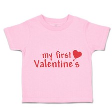Toddler T-Shirt My First Valentine's with Heart Symbol Cotton Boy  Girl Clothes