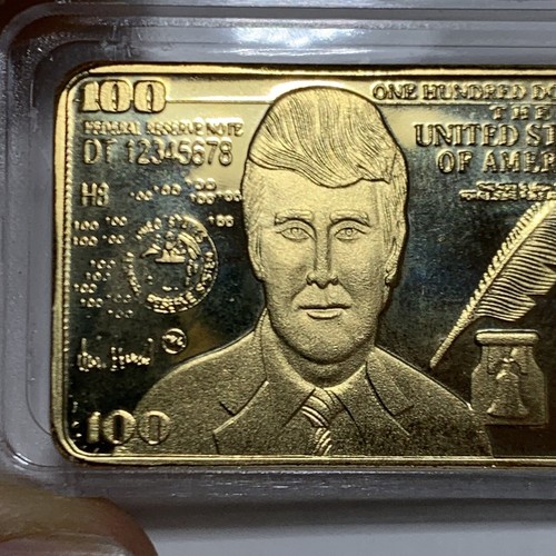 President Trump 24kt Goldbarren 100 Dollar Schein vergoldeter Barren Bullion - Bild 4 von 12