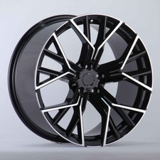 19 W727 Black Machine Staggered Wheels Rims Fits Bmw 5x112 19x8 19x9