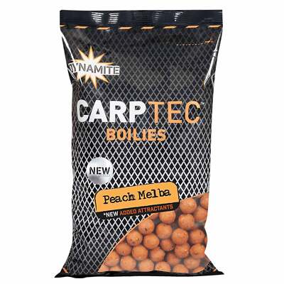 (11,39 /1kg) Dynamite Baits Carptec Peach Melba 15mm 900g Boilies