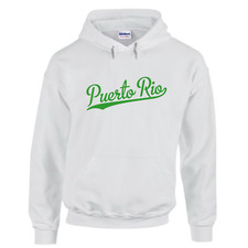 Puerto Rico Tail Script Hoodie Hooded Baseball Sports Sweatshirt All Colors