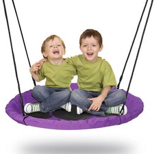 40" Saucer Tree Swing Adjustable Rope Swing Platform Purple Patio Swing Durable