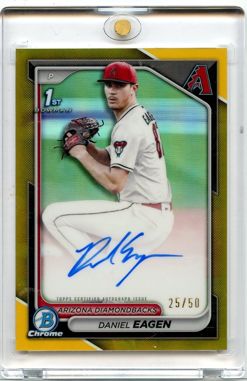 DANIEL EAGEN 2024 BOWMAN CHROME DRAFT 1ST AUTOGRAPH GOLD AUTO /50