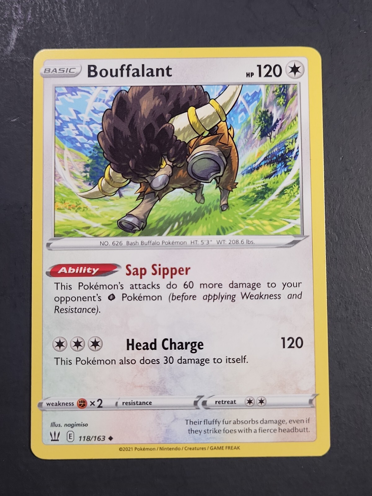 Pokemon Battle Styles Bouffalant Uncommon Card 118/163