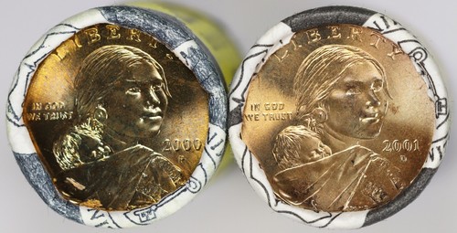 2000 P &D Sacagawea Dollars Uncirculated from Original Mint Roll (2 Coin Rolls) - Picture 2 of 3