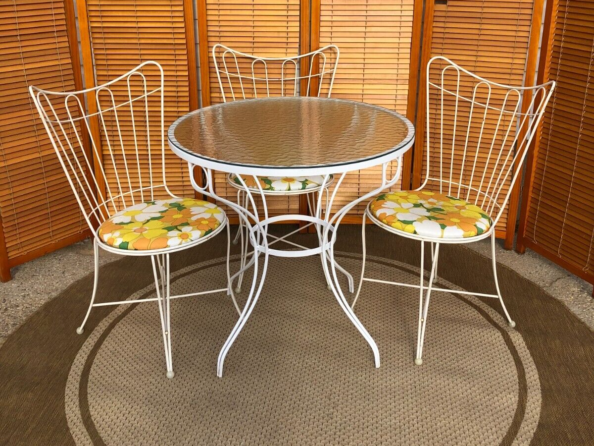 Homecrest Patio Mid Century Modern Wrought Iron Patio Furniture