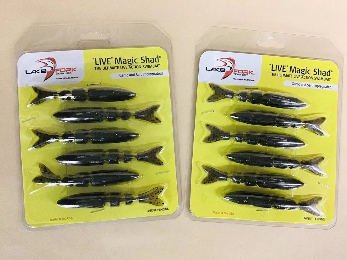 Lot of 2 Lake Fork LMS1193-609 Live Magic Shad 3.5'' Green Pumpkin