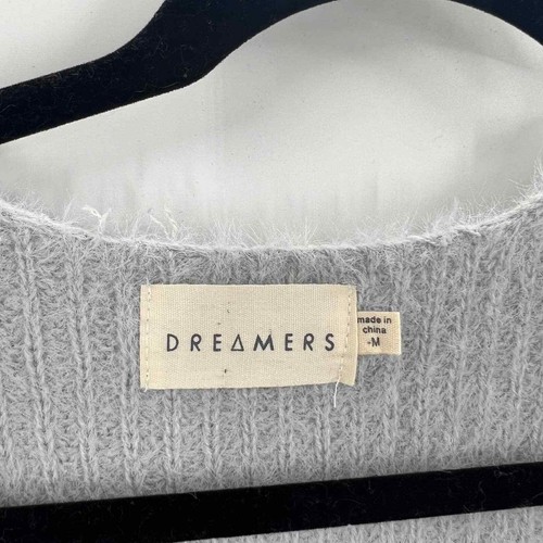 Maglione Dreamers Fronte Aperto Grigio Chiaro Maglia Fuzzy Finto Involucro Donna Medio Nuovo con etichette - Foto 8 di 8