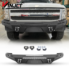 Black Steel Front Bumper For 2007-2013 Chevy Silverado 1500 Wled Lightsshackle Black Steel Front Bumper For 2007-2013 Chevy Silverado 1500 Wled Lightsshackle