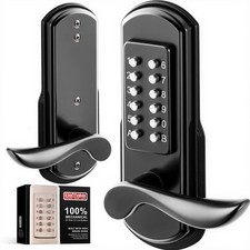 Keyless Door Lock with Keypad, Right Handed Mechanical Door Lock, Security Co...